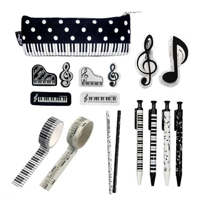 【KM MUSIC】音符造型文具組 音樂造型文具組(文具組 兒童文具組 文具團購 文具 禮物 生日禮物 獎品)