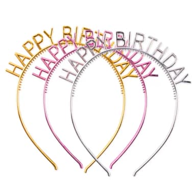韓系ins風亮面生日快樂髮箍2入(生日派對 生日佈置 氣球 派對 生日禮物 慶生 髮箍 髮飾)