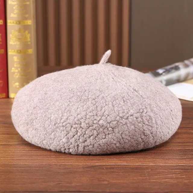 【米蘭精品】現貨+預購 羊毛帽貝雷帽(保暖純色百搭毛呢畫家帽女帽子情人節生日聖誕節交換禮物4色74dq45)