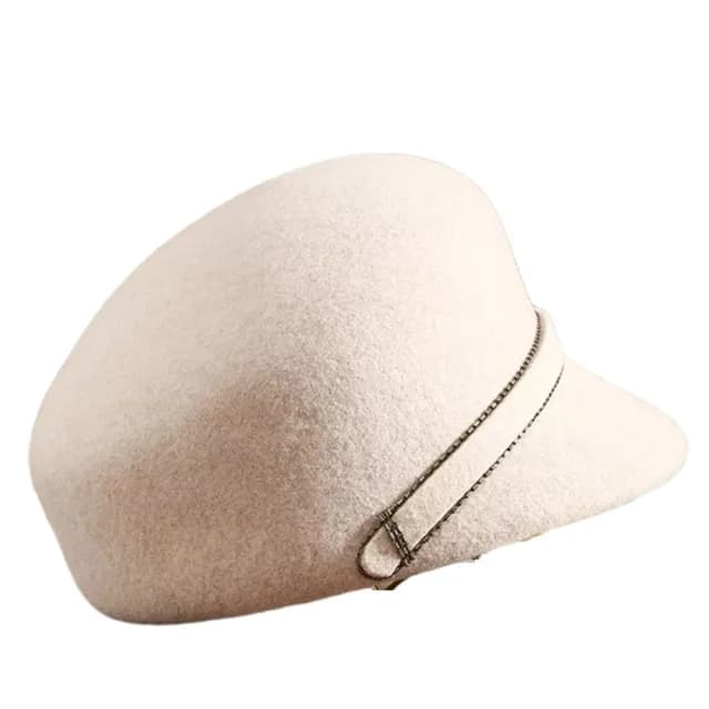 【米蘭精品】現貨+預購 羊毛帽鴨舌帽(保暖釘珠優雅毛呢禮帽女帽子情人節生日聖誕節交換禮物6色74dq28)