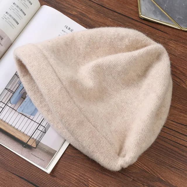 【米蘭精品】現貨+預購 羊毛帽堆堆帽(保暖百搭毛呢針織純色女帽子情人節生日聖誕節交換禮物4色74dq36)