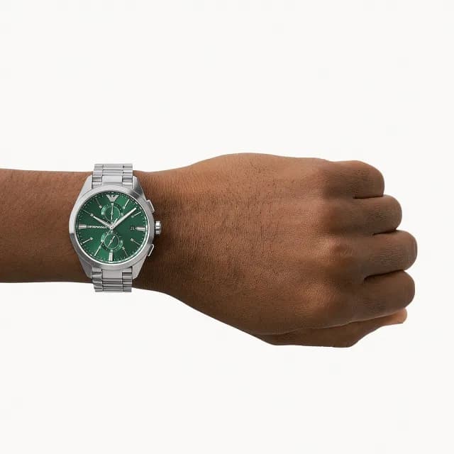 【EMPORIO ARMANI】亞曼尼 紳男三眼計時手錶-43mm 禮物 送禮 推薦(AR11480)