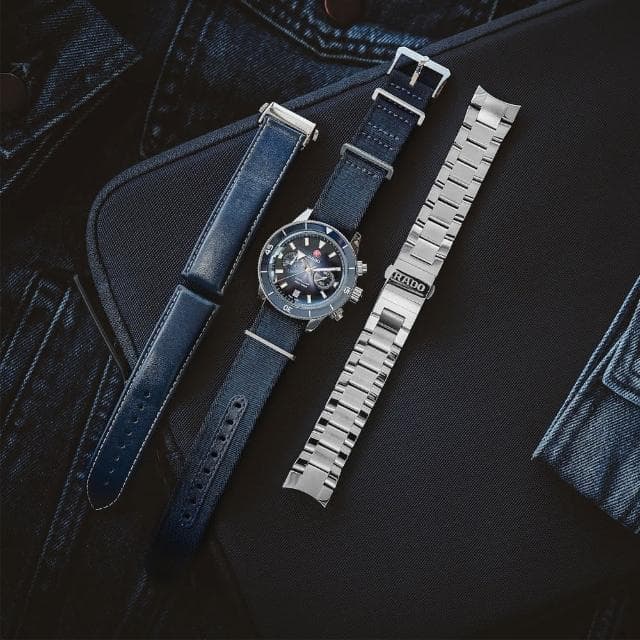 【Rado 雷達表】Captain Cook 庫克船長300米潛水計時機械錶-藍/43mm R02送禮推薦(R32145208)
