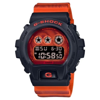 【CASIO 卡西歐】G-SHOCK 科幻感奇妙世界螢光色調電子錶-亮橘 畢業禮物 送禮(DW-6900TD-4)