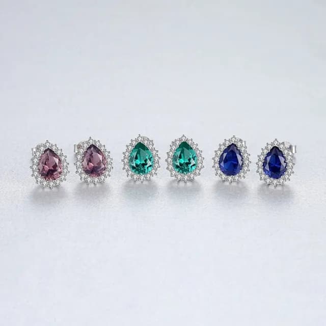 【巴黎精品】現貨+預購 鋯石耳環925純銀耳針(歐美氣質時尚水滴型女飾品v1aa41)