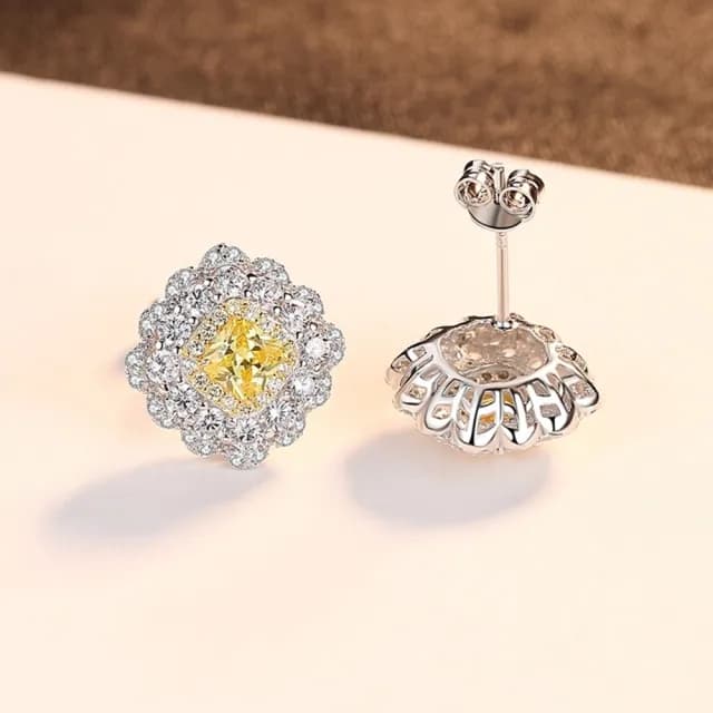 【巴黎精品】現貨+預購 鋯石耳環925純銀耳針(氣質典雅雙色金女飾品v1aa66)