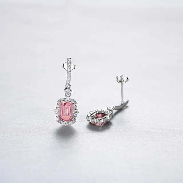 【巴黎精品】現貨+預購 鋯石耳環925純銀耳針(氣質粉摩根石時尚簡約女飾品v1aa77)