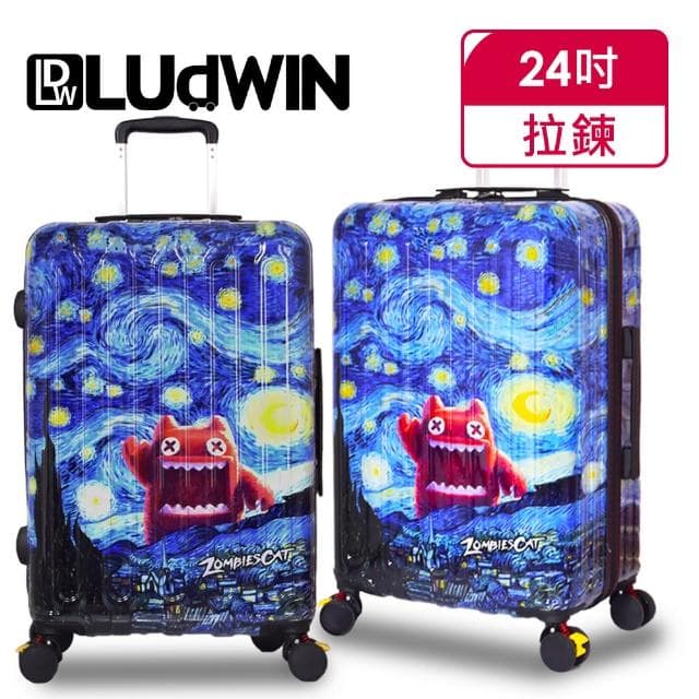 【LUDWIN 路德威】德國設計款24吋行李箱(星空之貓)