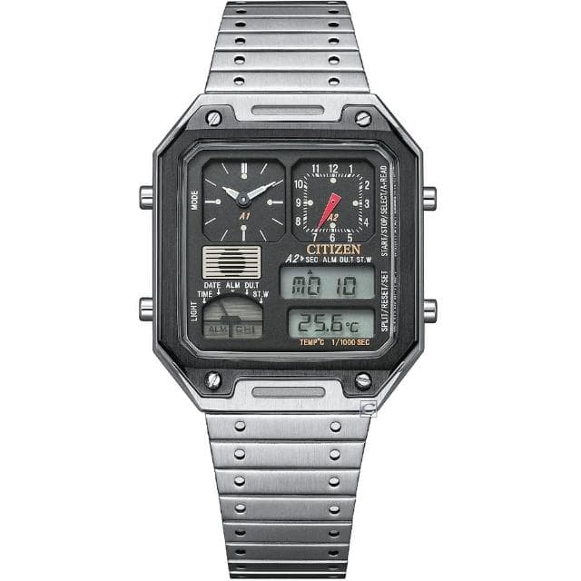 【CITIZEN 星辰】Chronograph 80年代復古計時電子男錶 禮物 推薦(JG2126-69E)