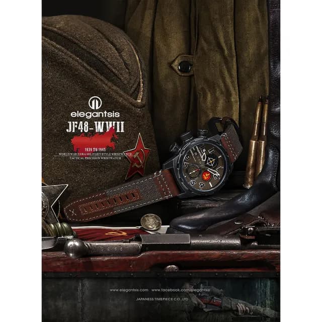 【elegantsis 愛樂時】二戰蘇聯 JF48WWII 收藏家手錶 禮物 送禮 推薦(ELJF48QS-6B01LC)