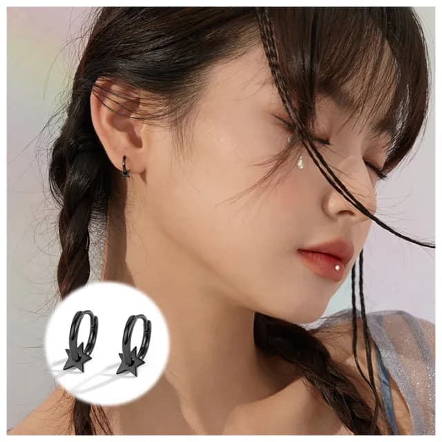 【HaNA 梨花】韓國．小巧魅力星光耳環(針式耳環 耳飾 耳圈 耳釘)