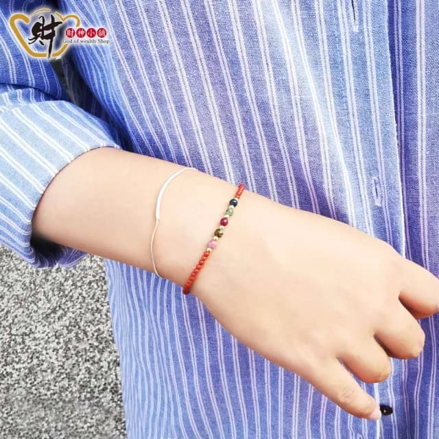 【財神小舖】碧璽南紅瑪瑙手鍊(簡約經典 開運手鍊 保平安)