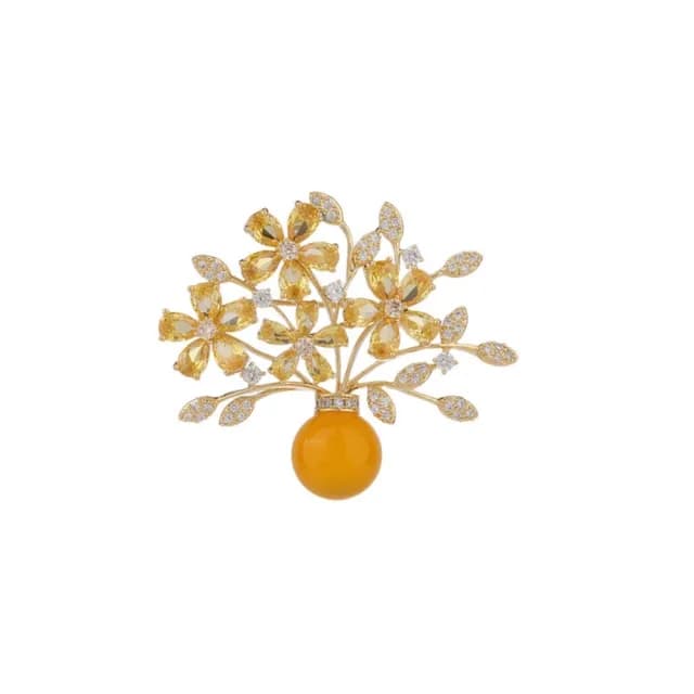 【巴黎精品】情人節禮物 現貨+預購 胸針花籃胸花(仿瑪瑙鋯石復古別針女飾品2色p1ao86)