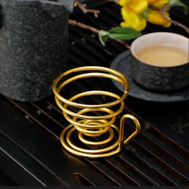 【PUSH!】品茗喝茶具緊箍咒不銹鋼茶漏茶濾+底座茶(道配件套裝組大號T14)