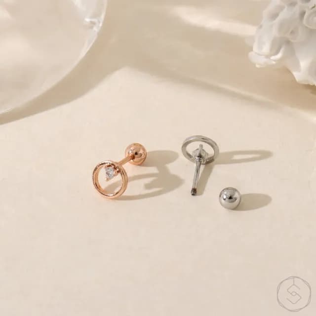 【SPANCONNY 飾品控】小巧思 醫療鋼單鎖耳環