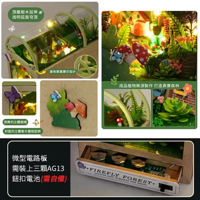 【半島良品】DIY手做立體書小書屋擺飾小夜燈(交換禮物 畢業禮物 聖誕禮物 生日禮物 小夜燈)
