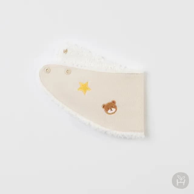 【Happy Prince】韓國製 Dearbi奶白雪絨內裡嬰兒童圍兜(保暖寶寶圍巾圍兜口水巾)