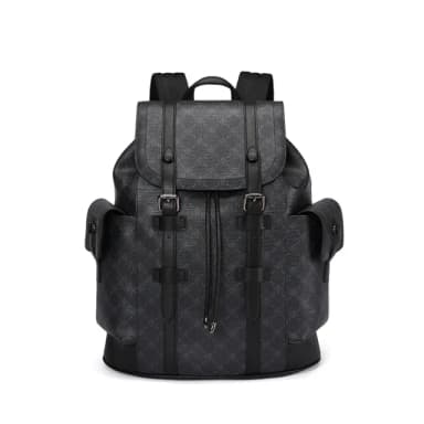 【米蘭精品】現貨+預購 後背包皮革雙肩包(印花潮流時尚大容量男包包父親節情人節生日禮物74cv1)