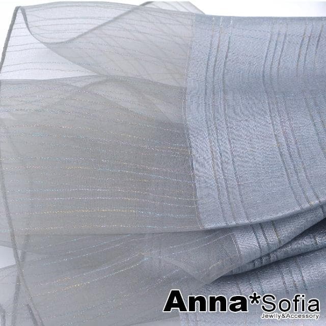 【AnnaSofia】真絲羊毛混紡大尺寸披肩絲巾圍巾-煥彩線絲 現貨(銀灰系)