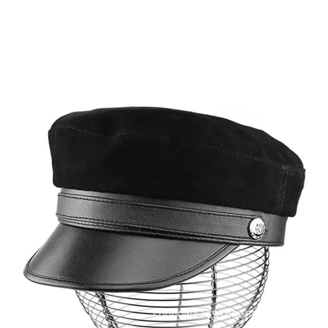 【巴黎精品】父親節禮物 報童帽鴨舌帽真皮皮帽(復古時尚保暖平頂羊皮男女帽子3款v1at46)