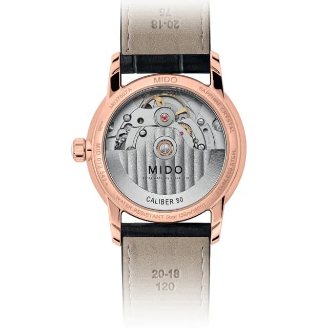 【MIDO 美度】官方授權 BARONCELLI 永恆真鑽機械女錶-33mm 手錶 禮物 推薦(M0378073603100)