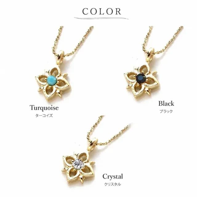 【日本MELODY ACCESSORY】日本製典雅浪漫綠松石四葉花瓣造型金項鍊 附延長鍊(土耳其石 質感情人節禮物)
