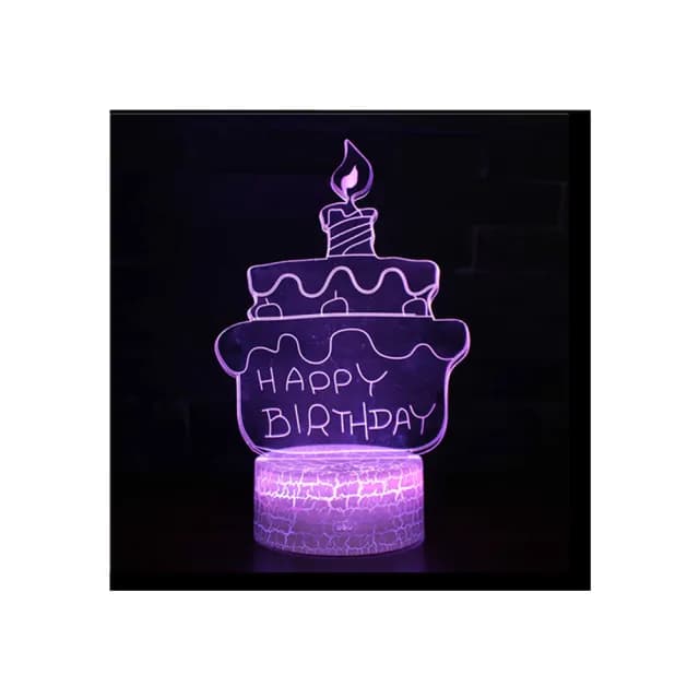 【北熊の天空】生日快樂 爆裂底座LED USB小夜燈 北歐風3D立體造型燈(聖誕節/交換禮物/生日禮物/情人節禮物)