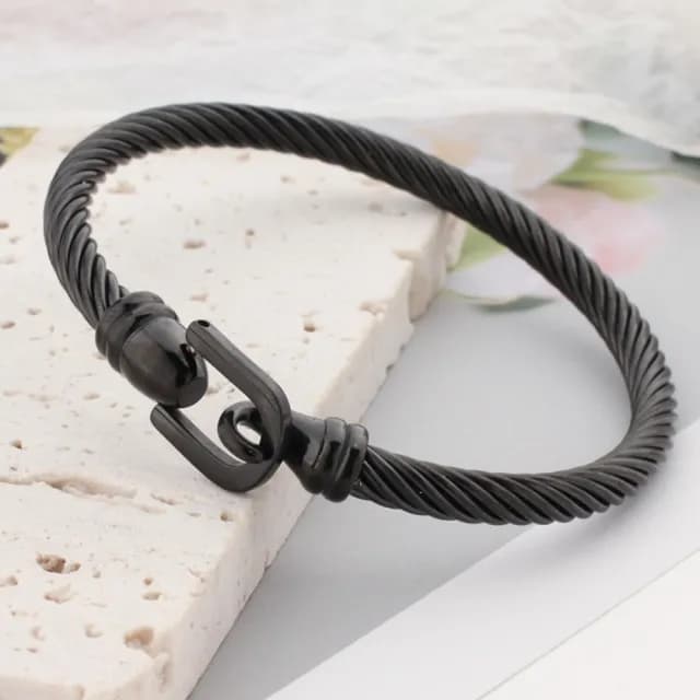 【巴黎精品】情人節禮物 現貨+預購 鈦鋼鈦鋼手環歐美手鐲(復古麻花馬蹄扣女飾品3款v1au16)