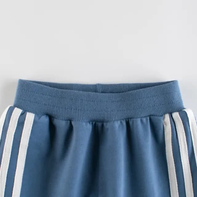 【橘魔法】三線條拼接毛圈棉運動褲(男童 長褲 棉褲 縮口褲 褲子 童裝 兒童)