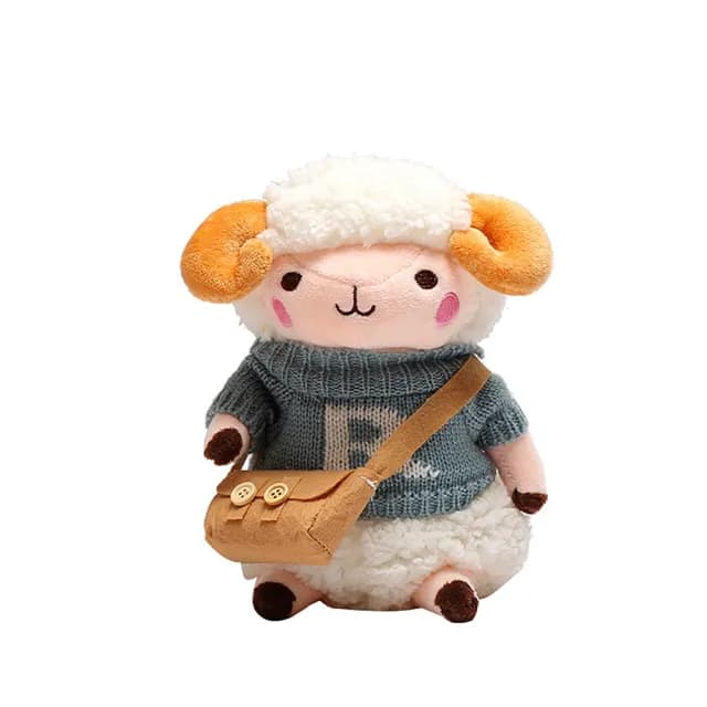 【巴黎精品】情人節禮物 真牛皮側背包真皮革單肩背包托特包手提包隨身女包包(可愛綿羊卡通手機包p1av83)