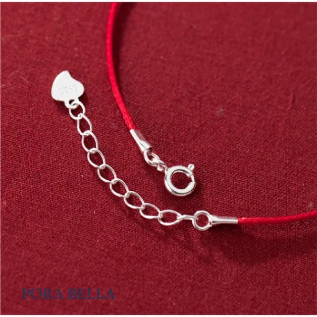 【Porabella】925純銀開運鋯石紅繩手鍊 好運轉運紅色手繩 幸運姻緣 好人緣紅繩手鍊 Bracelets