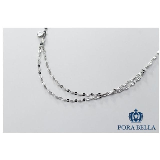 【Porabella】925純銀小鋯石雙鍊項鍊 小眾設計款ins風 情人節禮物 生日禮物  Necklace