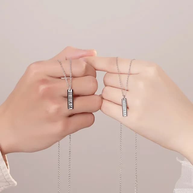 【米蘭精品】現貨+預購 925純銀項鍊情侶對鍊(生生世世羅馬數字生日聖誕節交換禮物74cj65)