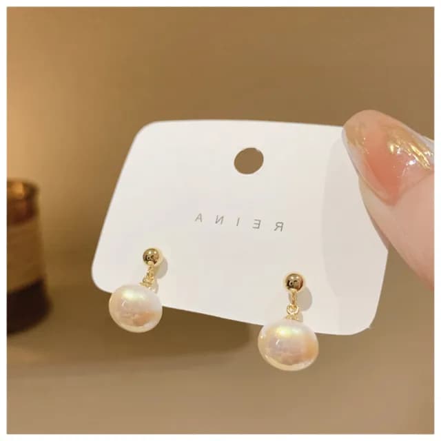 【HaNA 梨花】初秋復古浪漫．金豆小珍珠耳環(耳環 耳圈 耳釘 耳扣 耳墜)