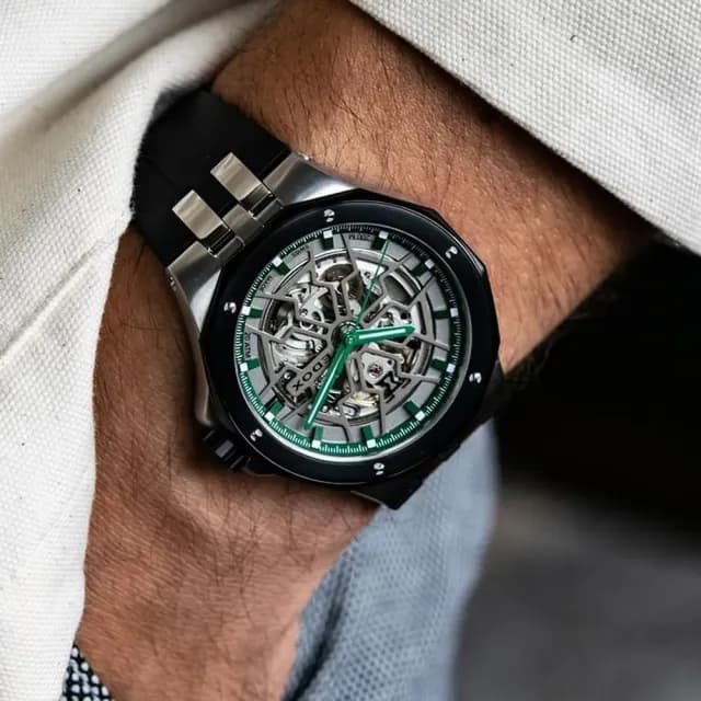 【EDOX 伊度】Delfin 魔幻巡洋系列鏤空潛水機械錶-43mm 送禮 禮物 推薦(E85303.3NN.VB)