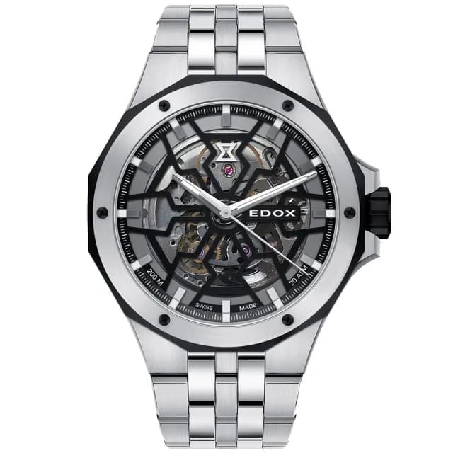 【EDOX 伊度】Delfin 魔幻巡洋系列鏤空潛水機械錶 送禮 禮物 推薦(E85303.3NM.NBG)