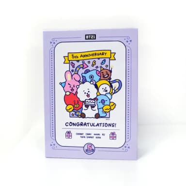【CarryPlus】BT21書本桌鐘-五周年祝福版_無鬧鐘功能(禮物首選特色療癒小物)