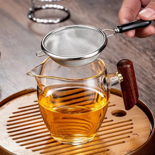 【PUSH!】品茗喝茶具日式不銹鋼茶漏器茶濾配底座茶道配件(茶漏套裝組大號T15)