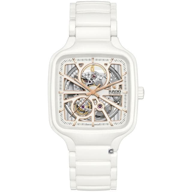 【Rado 雷達表】True真系列方形真讚開芯自動機械腕錶 R02送禮推薦(R27073012)
