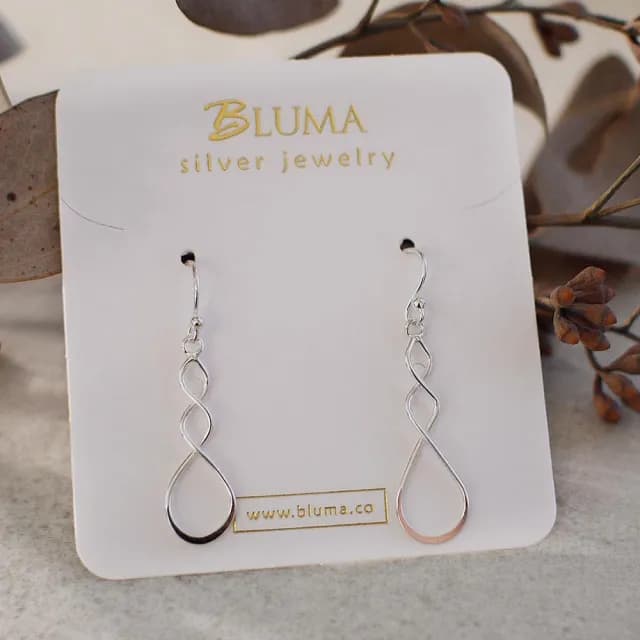 【BLUMA】925純銀耳環 晚禮服純銀耳環(優雅曲線彎曲耳勾 簡約韓風 生日情人節禮物 飾品禮盒 )