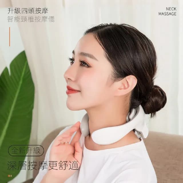 【AOYI奧藝】恆溫熱敷震動肩頸部按摩器按摩儀（母親節禮物）(6種模式15檔力度 隨身按摩器 禮盒裝)