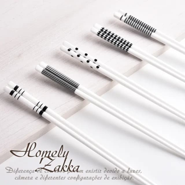 【Homely Zakka】北歐經典復古黑白浪漫系列陶瓷筷子25cm_禮盒5雙組(餐具 筷子 碗筷 陶瓷餐具)