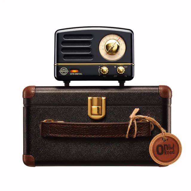 【MUZEN】OTR Metal 經典復刻藍牙隨身音響經典版 英倫黑(改版typeC充電 可AUX輸入音源播放 附復古手提箱)