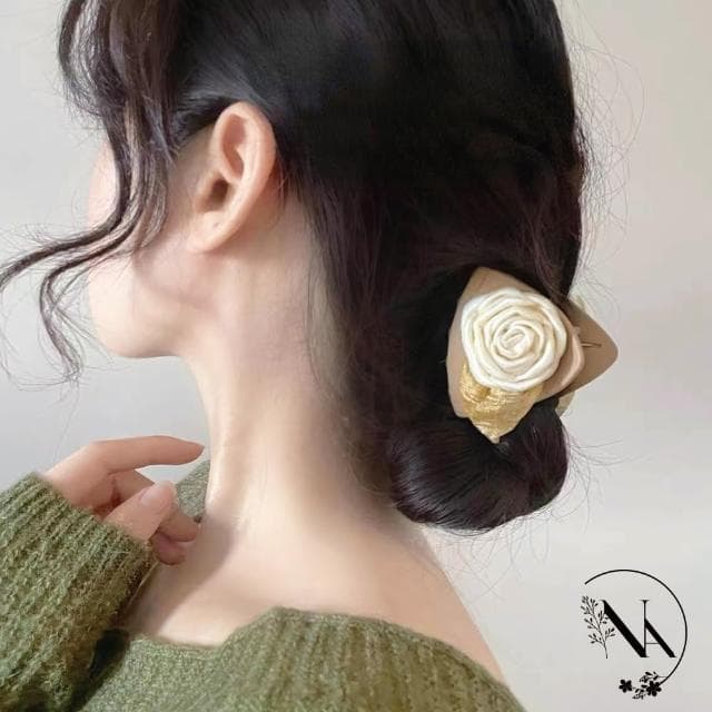 【NANA】情人節禮物 娜娜 明星同款山茶花復古抓夾 HR091306(抓夾)