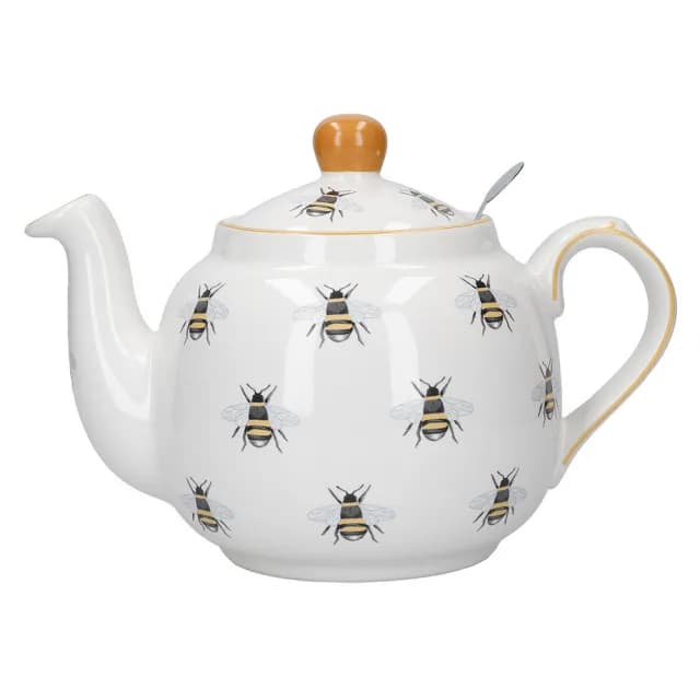 【LondonPottery】Farmhouse石陶濾茶壺 蜜蜂900ml  / 泡茶 下午茶 茶具 88父親節禮物