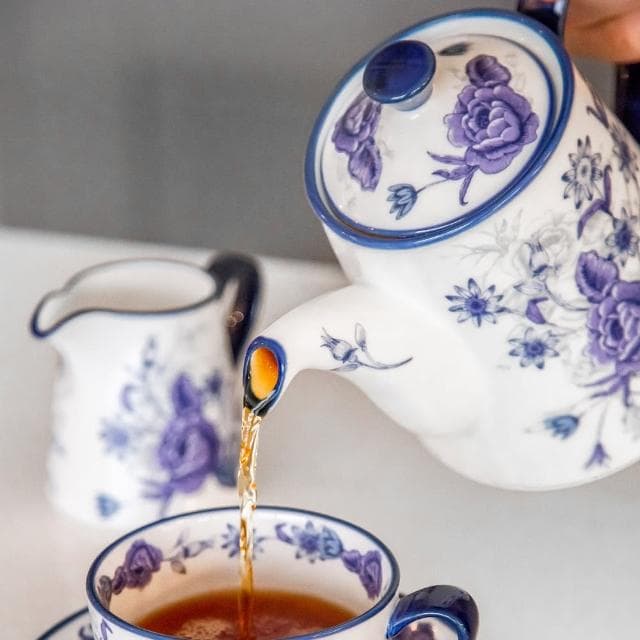 【LondonPottery】BlueRose陶製茶壺 900ml  / 泡茶 下午茶 茶具 母親節禮物