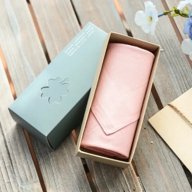 【巴黎精品】現貨+預購 手帕禮盒純棉方巾 單入(吸水吸汗日本工藝母親節生日禮物女配件4色p1ae4)