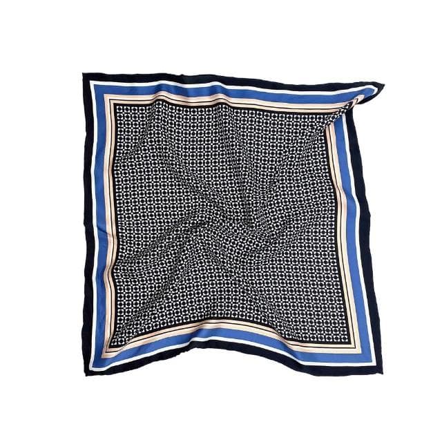 【Jun Jun】特價 真絲斜紋綢小方巾 領巾 53x53cm(千格紋)