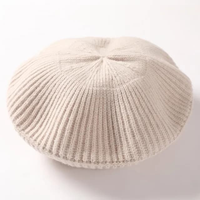 【米蘭精品】現貨+預購 100%針織帽羊毛帽(純色優雅貝雷帽保暖女配件情人節生日聖誕節交換禮物7色74dm16)