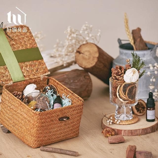 【好物良品】乾燥花精油擴香香氛禮盒(室內香薰擴香組合 辦公桌裝飾品 開運擺件 聖誕節 交換禮物 節日送禮 /
